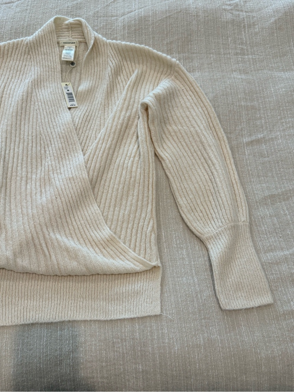 Max Studio Ribbed Wrap Sweater - Picture 3 of 7